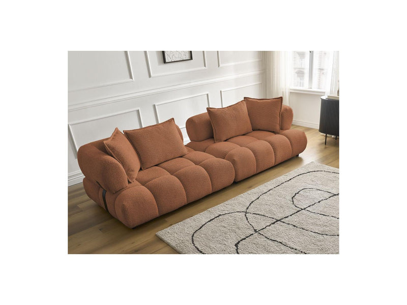 Canapé Droit Fixe 4 Places - Alya - Tissu Bouclette