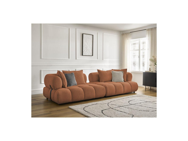 Canapé Droit Fixe 4 Places - Alya - Tissu Bouclette