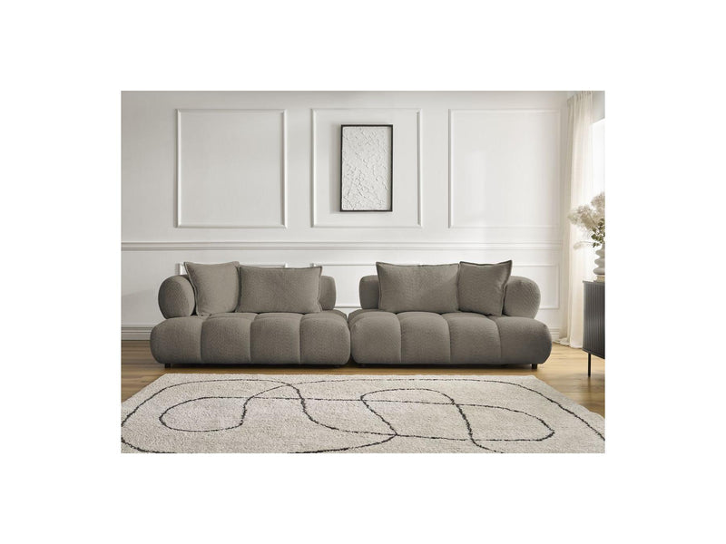 Canapé Droit Fixe 4 Places - Alya - Tissu Bouclette