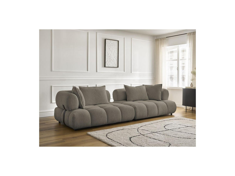 Canapé Droit Fixe 4 Places - Alya - Tissu Bouclette