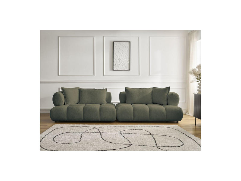 Canapé Droit Fixe 4 Places - Alya - Tissu Bouclette
