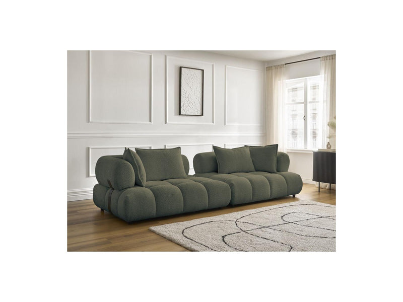 Canapé Droit Fixe 4 Places - Alya - Tissu Bouclette