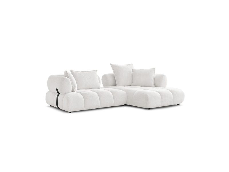 Canapé D'Angle Fixe - Alya - Tissu Bouclette - Angle Droit