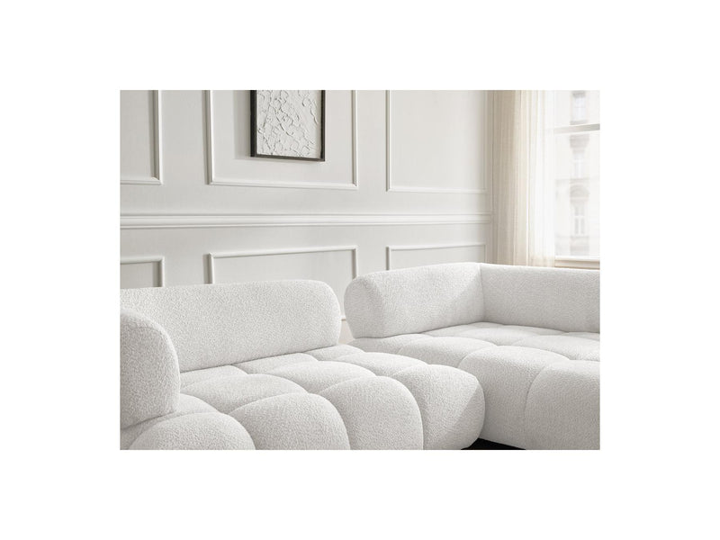 Canapé D'Angle Fixe - Alya - Tissu Bouclette - Angle Droit
