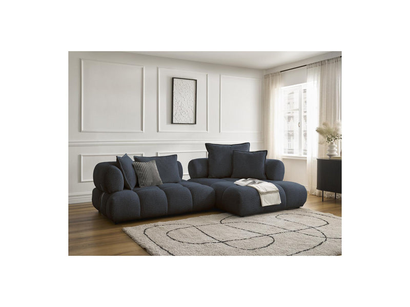 Canapé D'Angle Fixe - Alya - Tissu Bouclette - Angle Droit