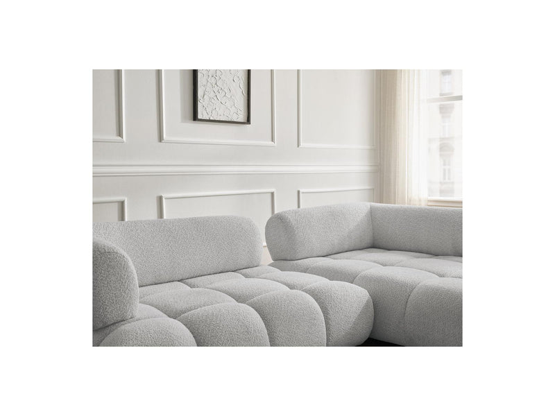 Canapé D'Angle Fixe - Alya - Tissu Bouclette - Angle Droit