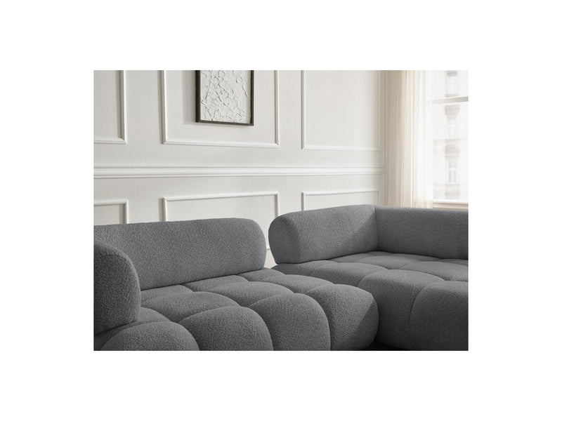 Canapé D'Angle Fixe - Alya - Tissu Bouclette - Angle Droit