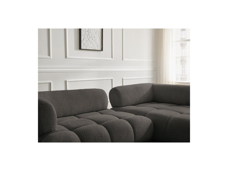 Canapé D'Angle Fixe - Alya - Tissu Bouclette - Angle Droit