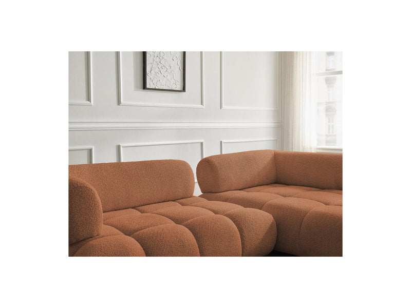 Canapé D'Angle Fixe - Alya - Tissu Bouclette - Angle Droit