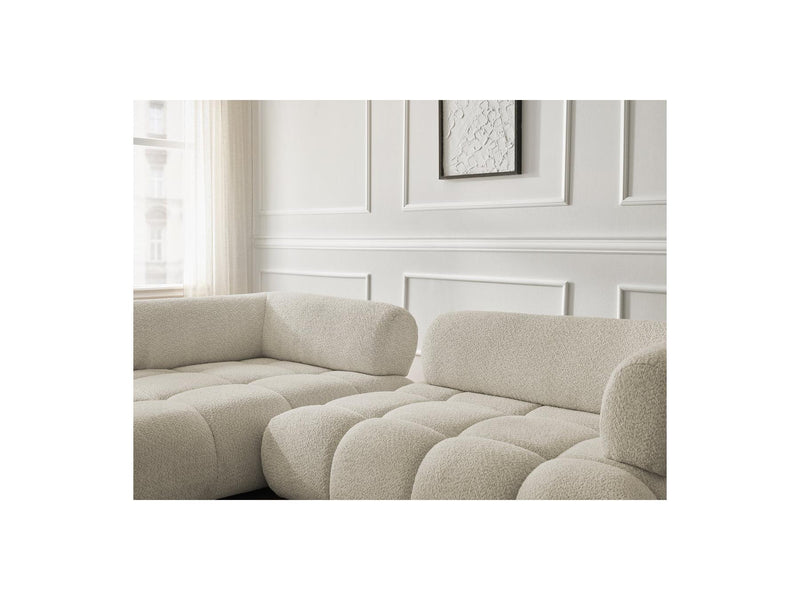 Canapé D'Angle Fixe - Alya - Tissu Bouclette - Angle Gauche