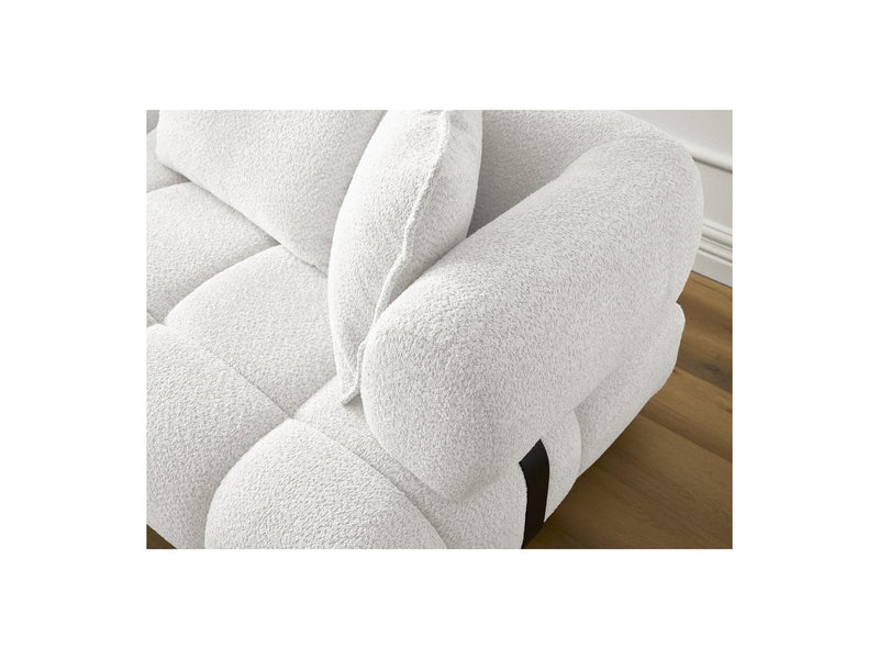 Canapé D'Angle Fixe - Alya - Tissu Bouclette - Angle Gauche