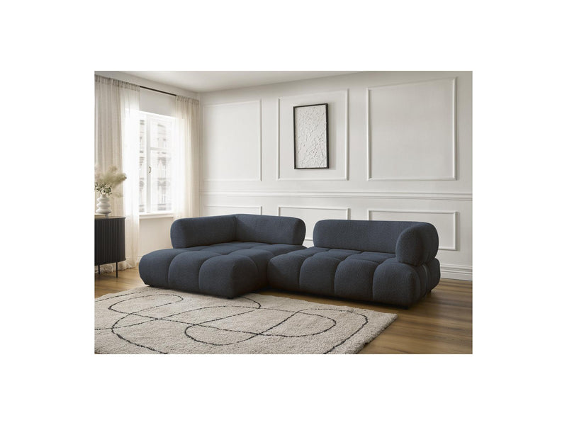 Canapé D'Angle Fixe - Alya - Tissu Bouclette - Angle Gauche