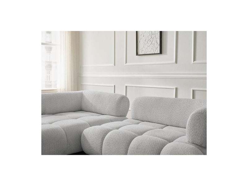 Canapé D'Angle Fixe - Alya - Tissu Bouclette - Angle Gauche