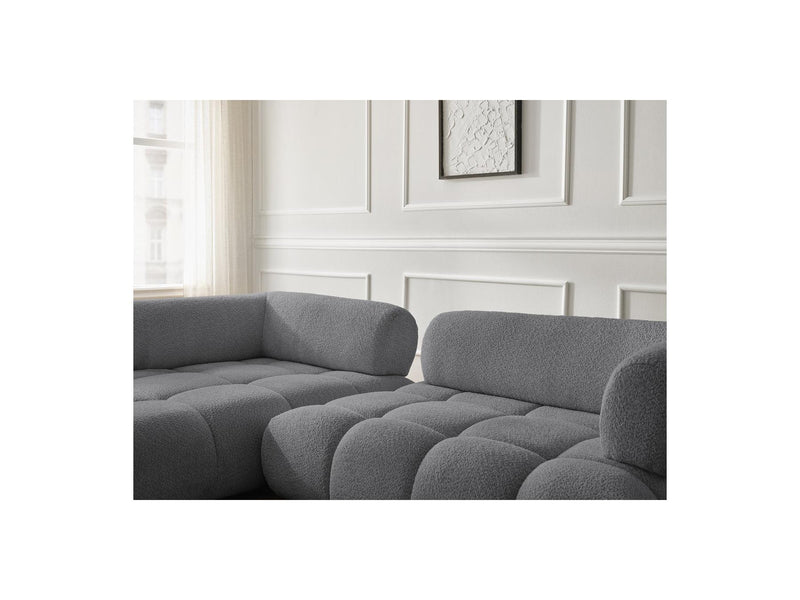 Canapé D'Angle Fixe - Alya - Tissu Bouclette - Angle Gauche