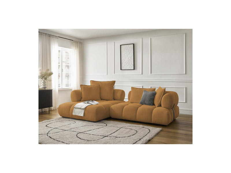 Canapé D'Angle Fixe - Alya - Tissu Bouclette - Angle Gauche