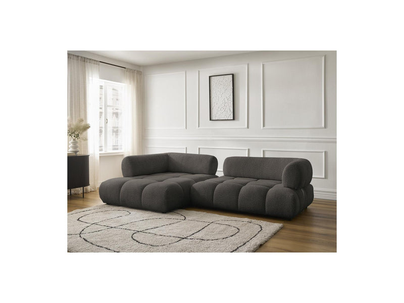 Canapé D'Angle Fixe - Alya - Tissu Bouclette - Angle Gauche