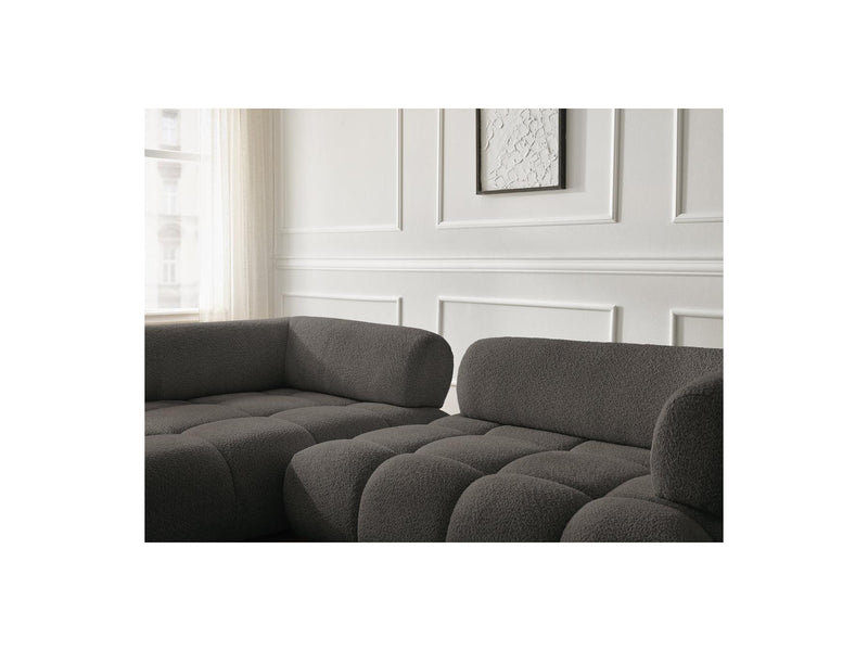 Canapé D'Angle Fixe - Alya - Tissu Bouclette - Angle Gauche