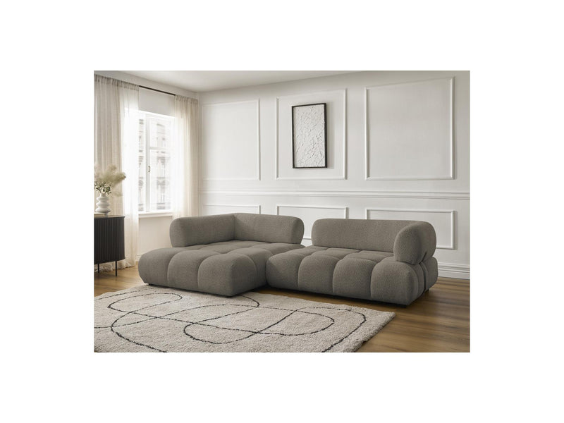 Canapé D'Angle Fixe - Alya - Tissu Bouclette - Angle Gauche