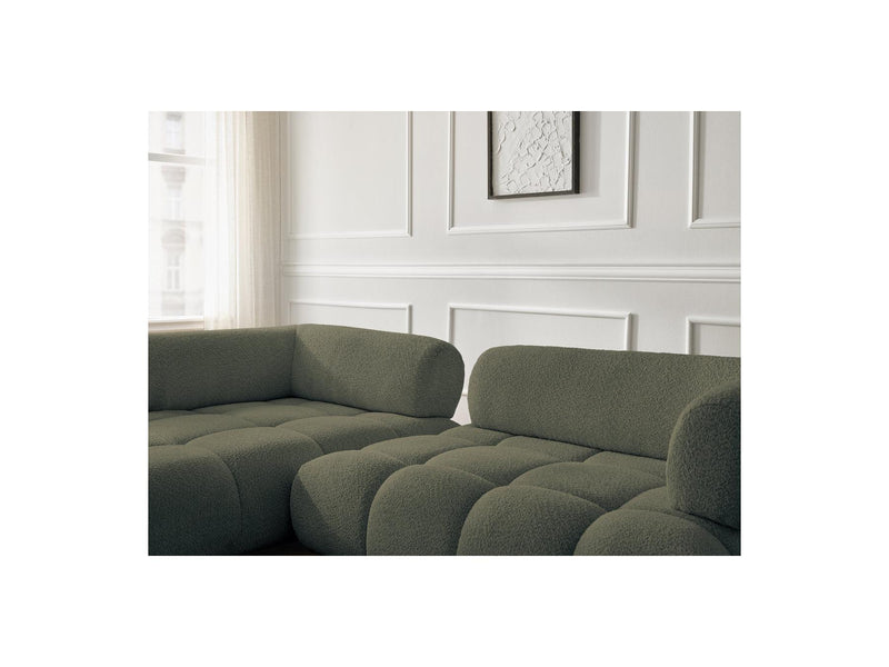 Canapé D'Angle Fixe - Alya - Tissu Bouclette - Angle Gauche