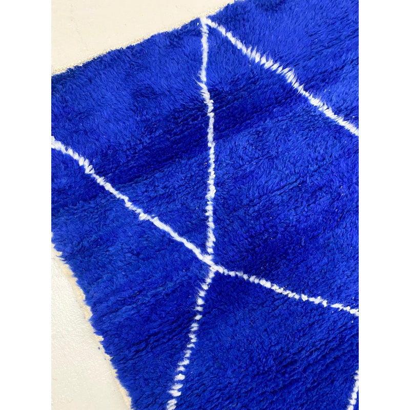 Tapis Berbère Marocain Beni Ouarain - Bleu Majorelle