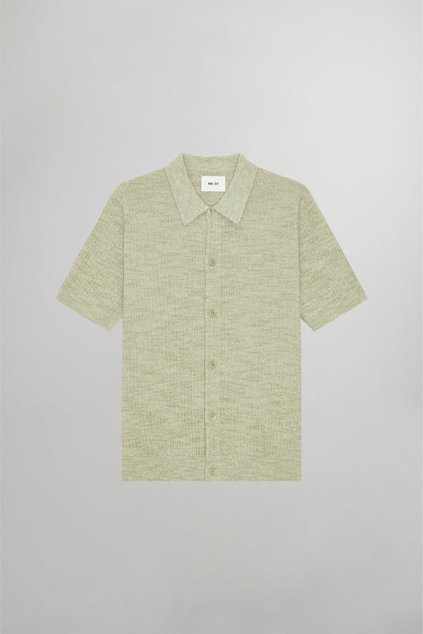 Nolan Polo Cardigan Knit - Sage Mouline