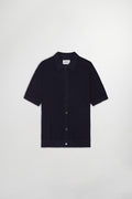 Maille Nolan Polo Cardigan - Navy Blue