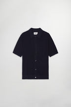 Maille Nolan Polo Cardigan - Navy Blue