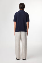 Maille Nolan Polo Cardigan - Navy Blue