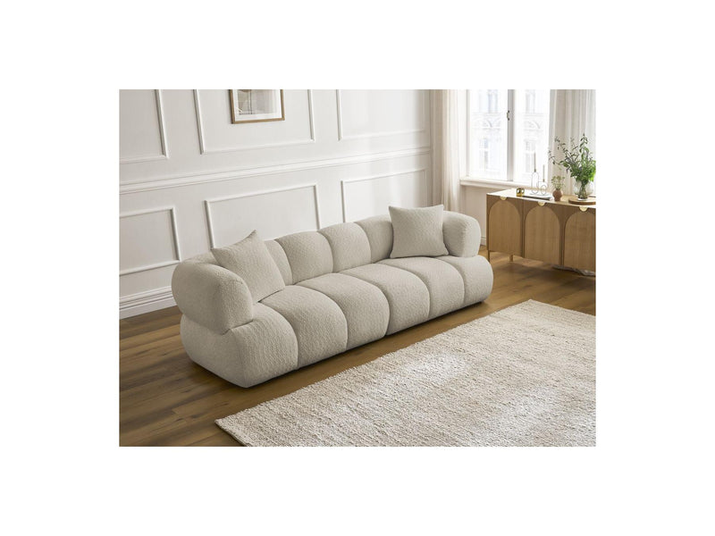 Canapé Droit Fixe 3 Places - Pamira - Tissu Bouclette