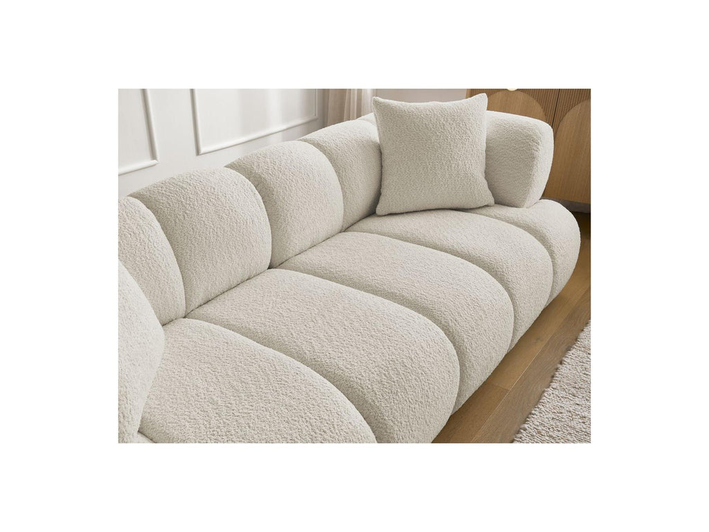 Pamira - Fixed Straight 3-Seater Sofa - Bouclé Fabric