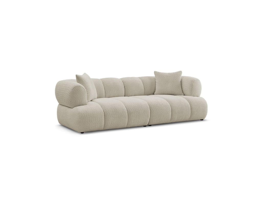 Pamira - Fixed Straight 3-Seater Sofa - Bouclé Fabric