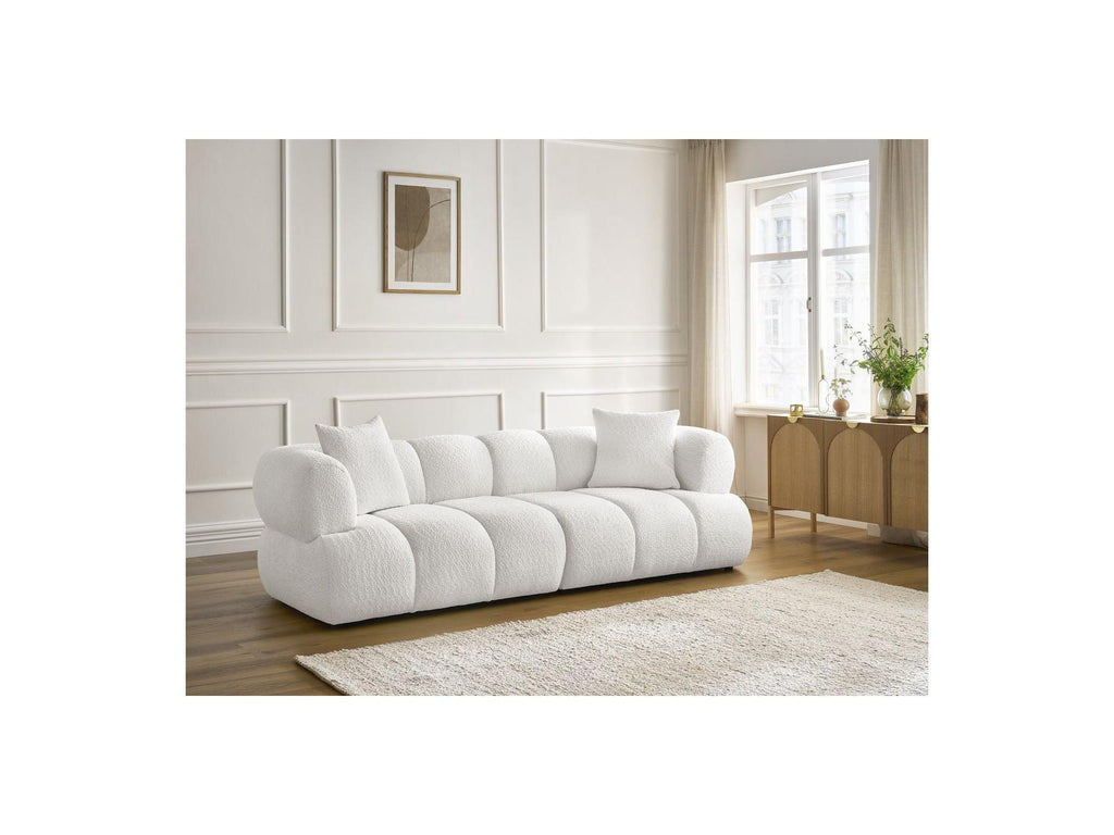 Pamira - Fixed Straight 3-Seater Sofa - Bouclé Fabric