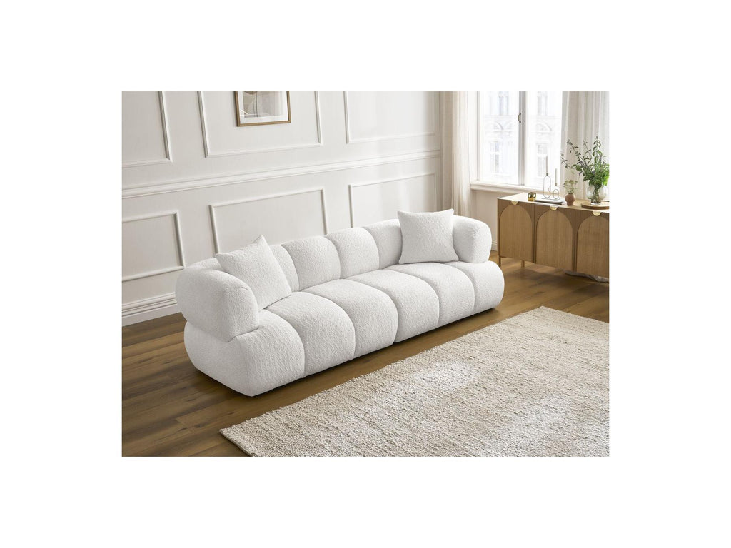 Pamira - Fixed Straight 3-Seater Sofa - Bouclé Fabric