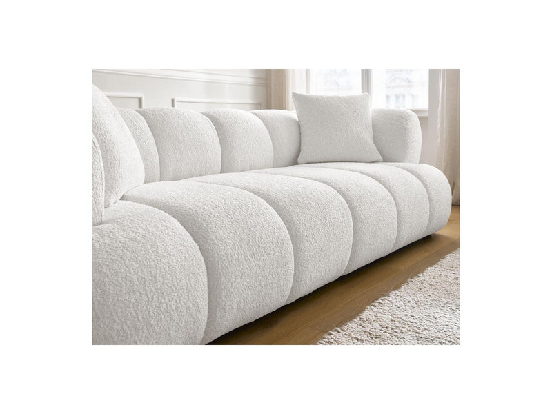 Canapé Droit Fixe 3 Places - Pamira - Tissu Bouclette