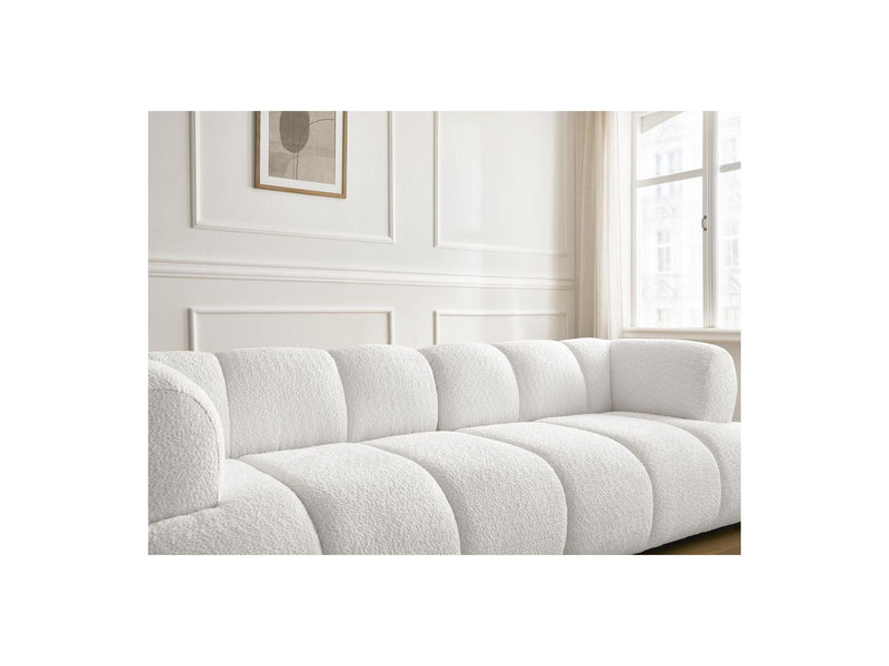 Canapé Droit Fixe 3 Places - Pamira - Tissu Bouclette