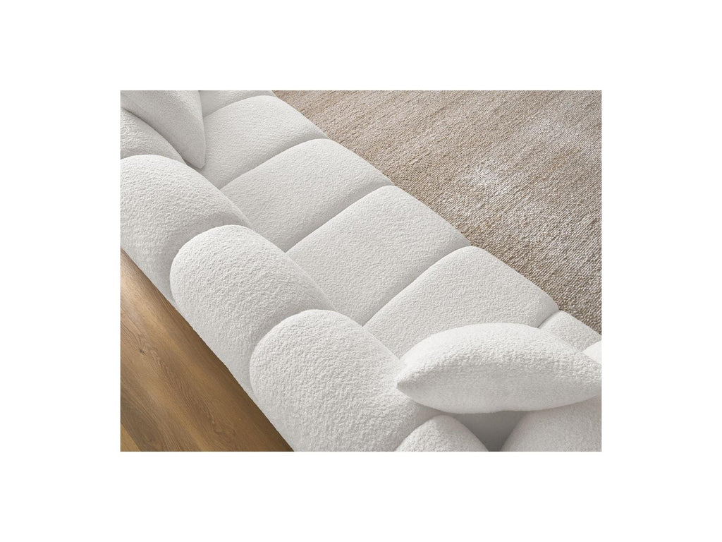 Pamira - Fixed Straight 3-Seater Sofa - Bouclé Fabric