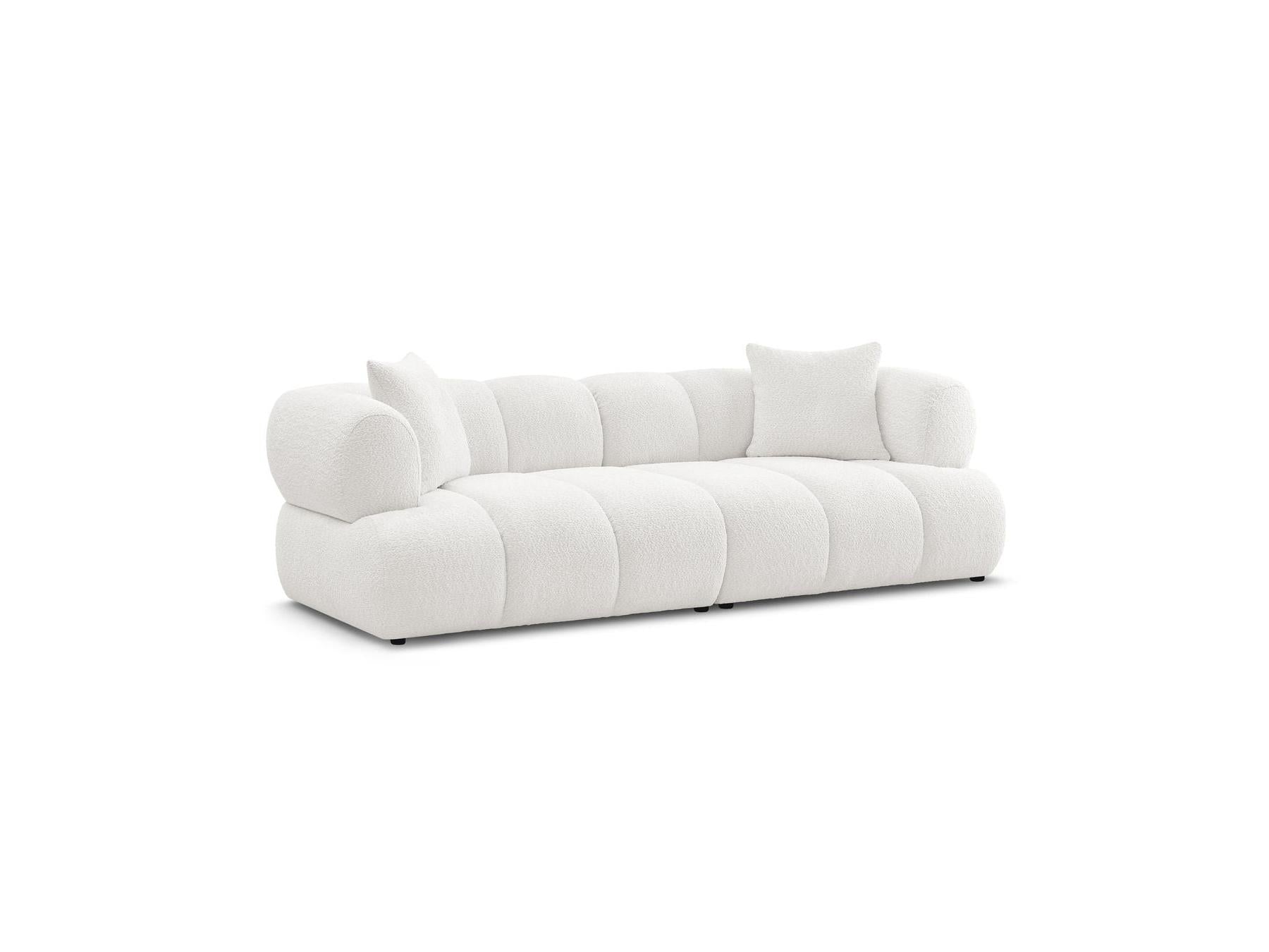 Pamira - Fixed Straight 3-Seater Sofa - Bouclé Fabric