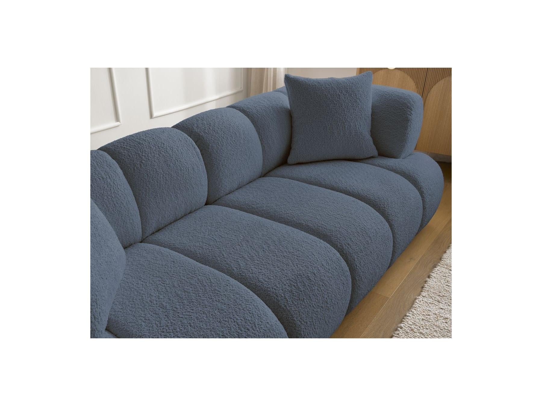 Pamira - Fixed Straight 3-Seater Sofa - Bouclé Fabric