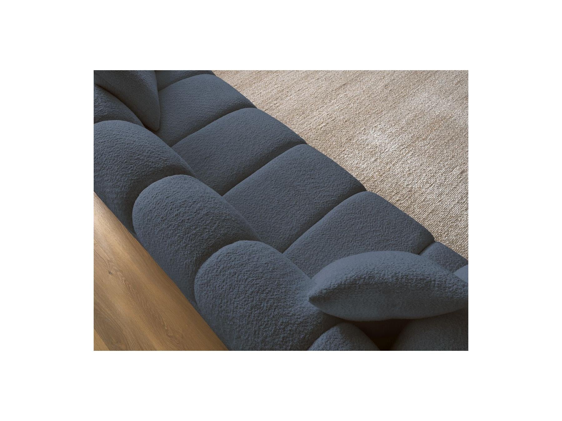 Pamira - Fixed Straight 3-Seater Sofa - Bouclé Fabric