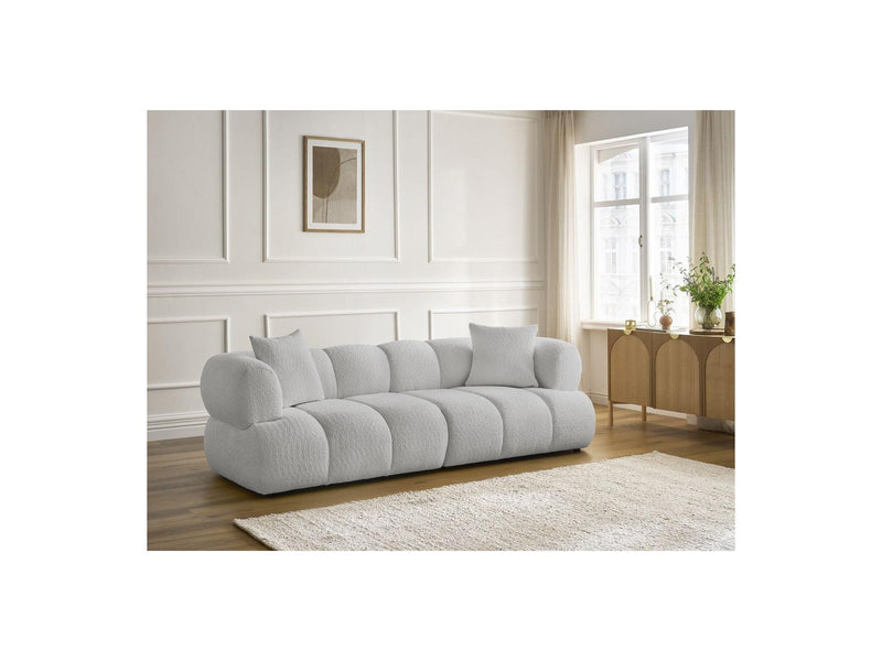 Canapé Droit Fixe 3 Places - Pamira - Tissu Bouclette