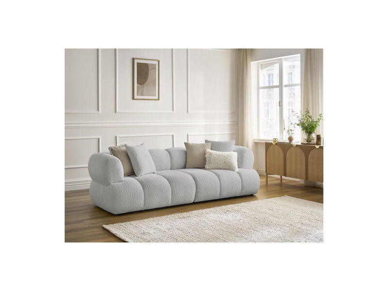 Canapé Droit Fixe 3 Places - Pamira - Tissu Bouclette