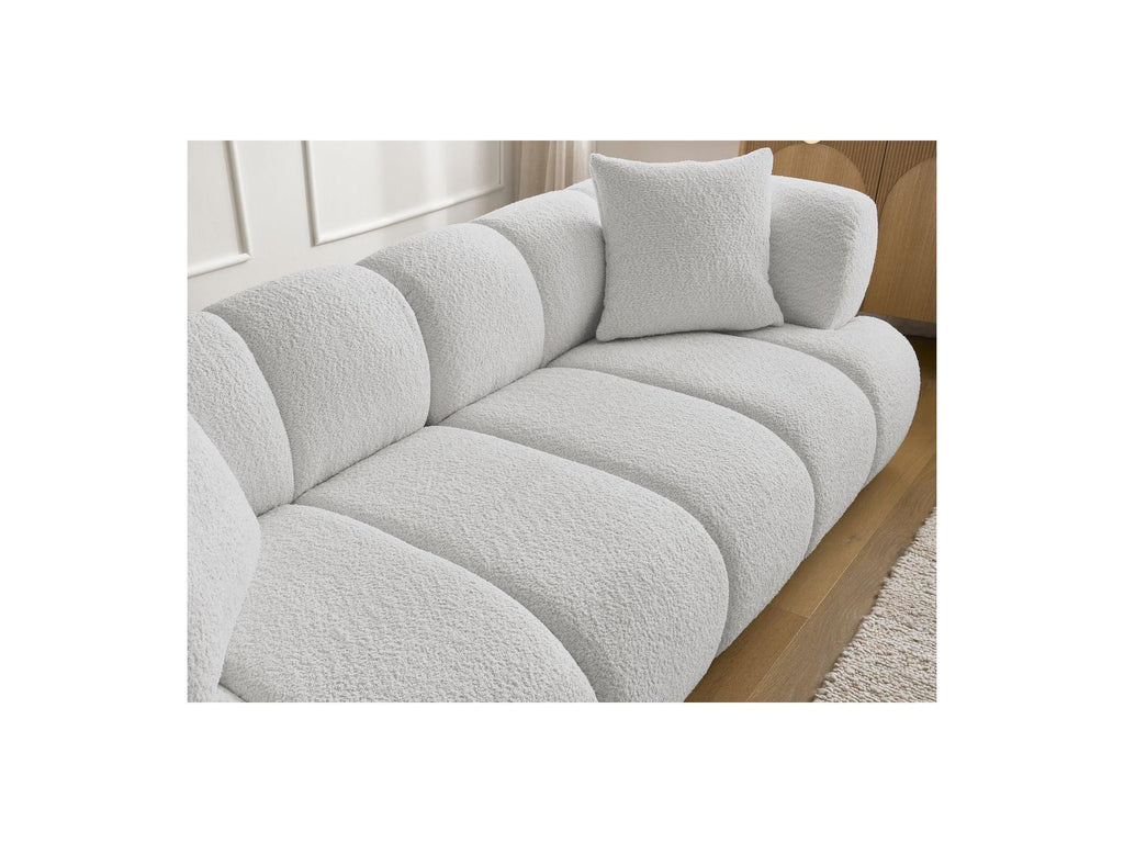 Pamira - Fixed Straight 3-Seater Sofa - Bouclé Fabric