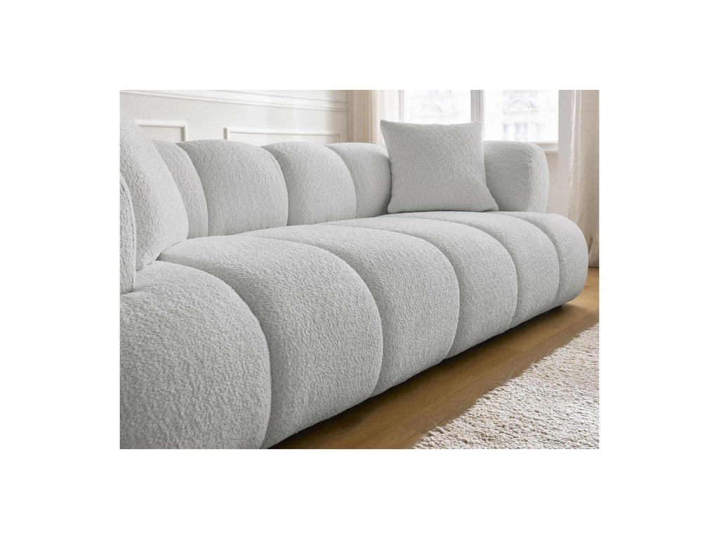 Pamira - Fixed Straight 3-Seater Sofa - Bouclé Fabric