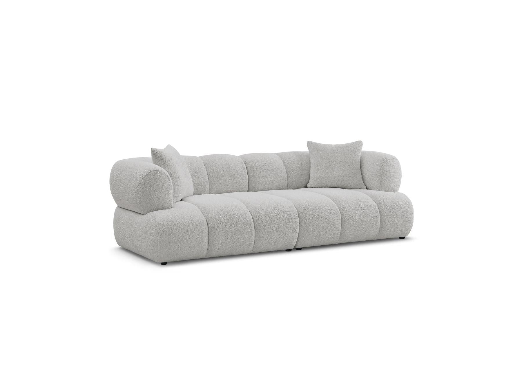 Pamira - Fixed Straight 3-Seater Sofa - Bouclé Fabric