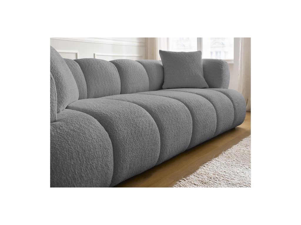 Pamira - Fixed Straight 3-Seater Sofa - Bouclé Fabric