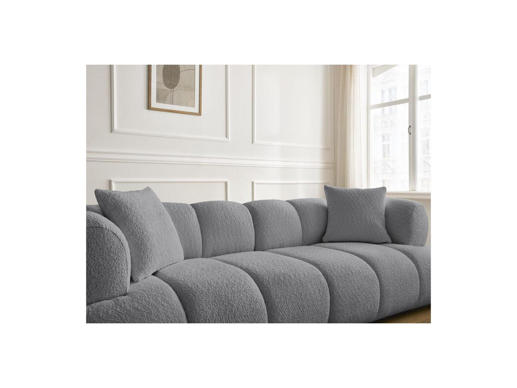 Pamira - Fixed Straight 3-Seater Sofa - Bouclé Fabric