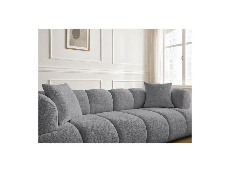 Canapé Droit Fixe 3 Places - Pamira - Tissu Bouclette