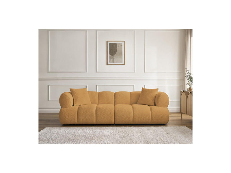 Canapé Droit Fixe 3 Places - Pamira - Tissu Bouclette