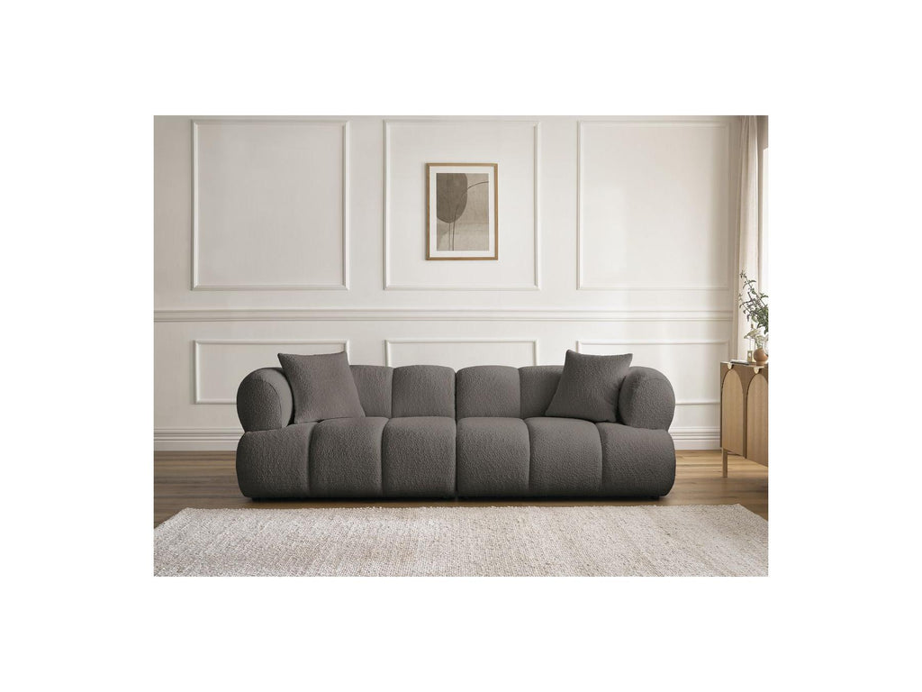 Pamira - Fixed Straight 3-Seater Sofa - Bouclé Fabric