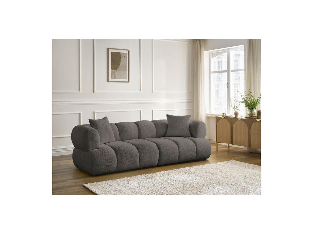 Pamira - Fixed Straight 3-Seater Sofa - Bouclé Fabric